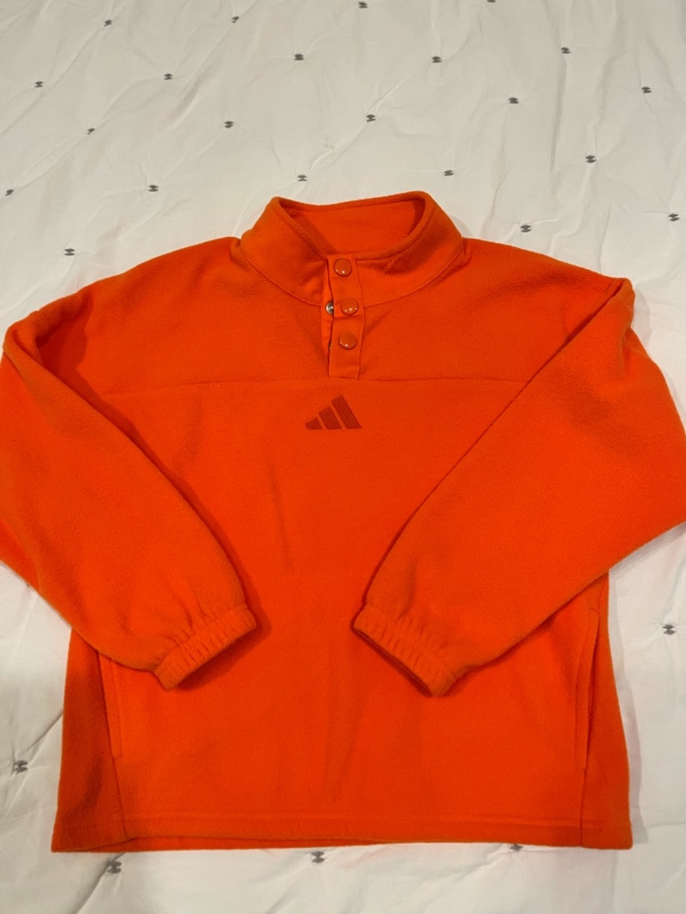 Adidas Boys Size 7 Orange Fleece Pullover & Track Pants 2-Piece Set
